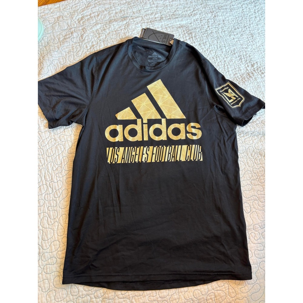 Adidas Los Angeles FC LAFC MLS Mens Black Gold Creator T-Shirt Medium